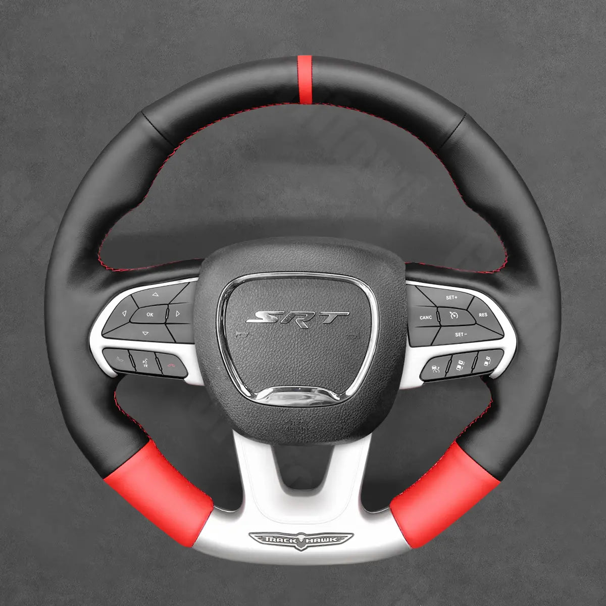 Griffowl Steering Wheel Cover for Customized Sedan Dodge Charger SRT 2015-2023. For refined interior upgrades using our wrap and stitch kit.
