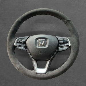 Griffowl Steering Wheel Cover for Customized Sedan Honda Accord 10 2018-2021. Griffowl's interior mod with hand-sewn DIY steering wheel kit.