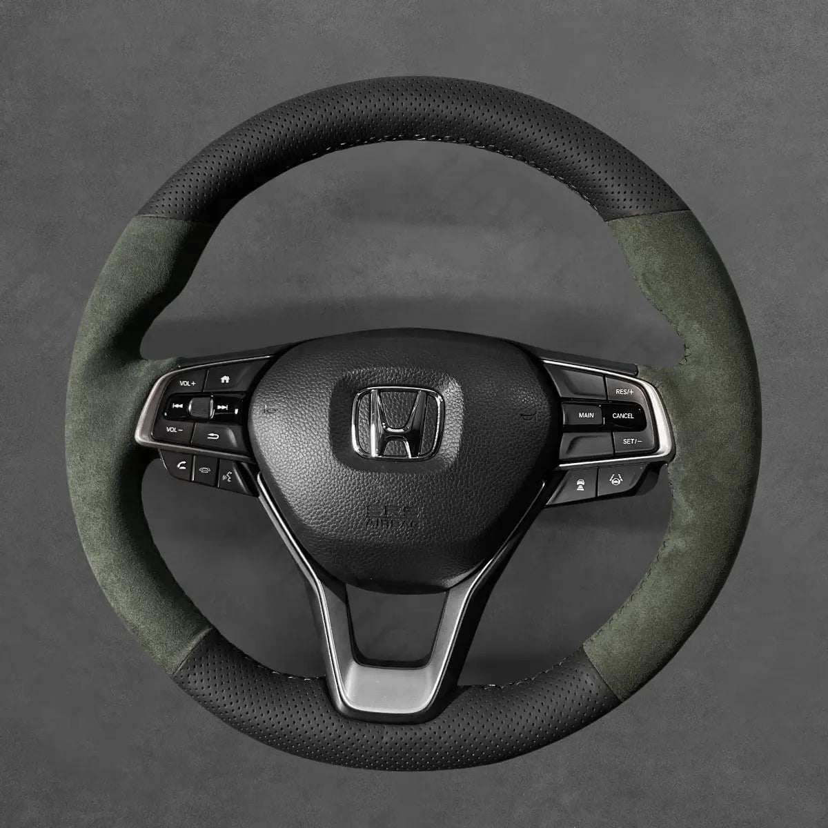 Griffowl Steering Wheel Cover for Customized Sedan Honda Accord 10 2018-2021. Griffowl's interior mod with hand-sewn DIY steering wheel kit.