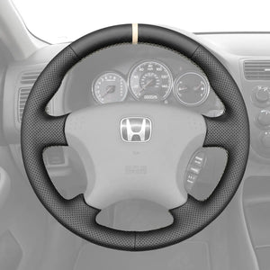 Griffowl Steering Wheel Cover for Customized Sedan Honda Civic 7 2003-2005. Perfect grip with our steering wheel wrap and custom interior touch.