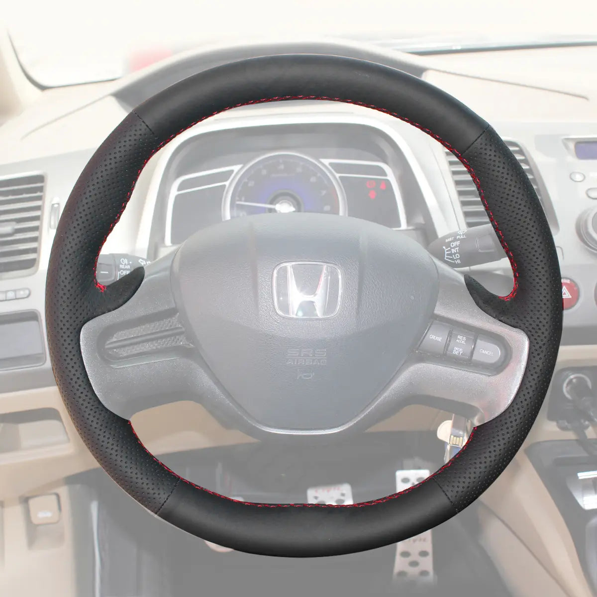 Griffowl Steering Wheel Cover for Customized Sedan Honda Civic 8 2006-2008. Perfect grip with our steering wheel wrap and custom interior touch.