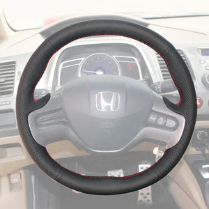 Griffowl Steering Wheel Cover for Customized Sedan Honda Civic 8 2006-2008. Perfect grip with our steering wheel wrap and custom interior touch.