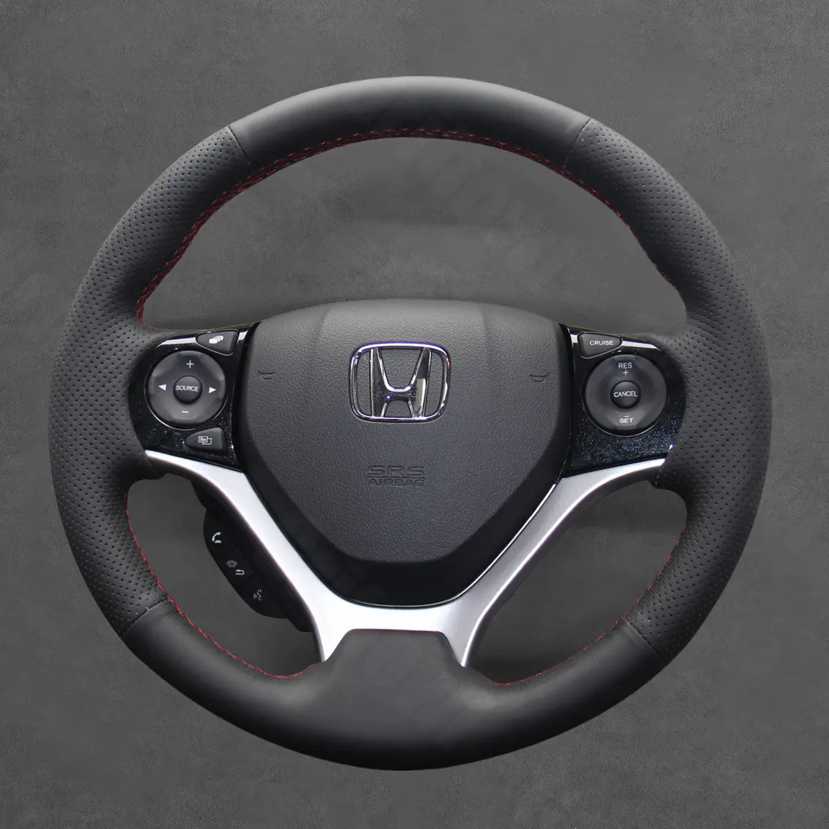 Griffowl Steering Wheel Cover for Customized Sedan Honda Civic 9 2012-2015. Perfect grip with our steering wheel wrap and custom interior touch.