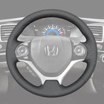 Griffowl Steering Wheel Cover for Customized Sedan Honda Civic 9 2012-2015. Perfect grip with our steering wheel wrap and custom interior touch.