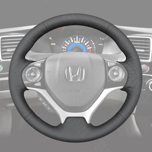Griffowl Steering Wheel Cover for Customized Sedan Honda Civic 9 2012-2015. Perfect grip with our steering wheel wrap and custom interior touch.