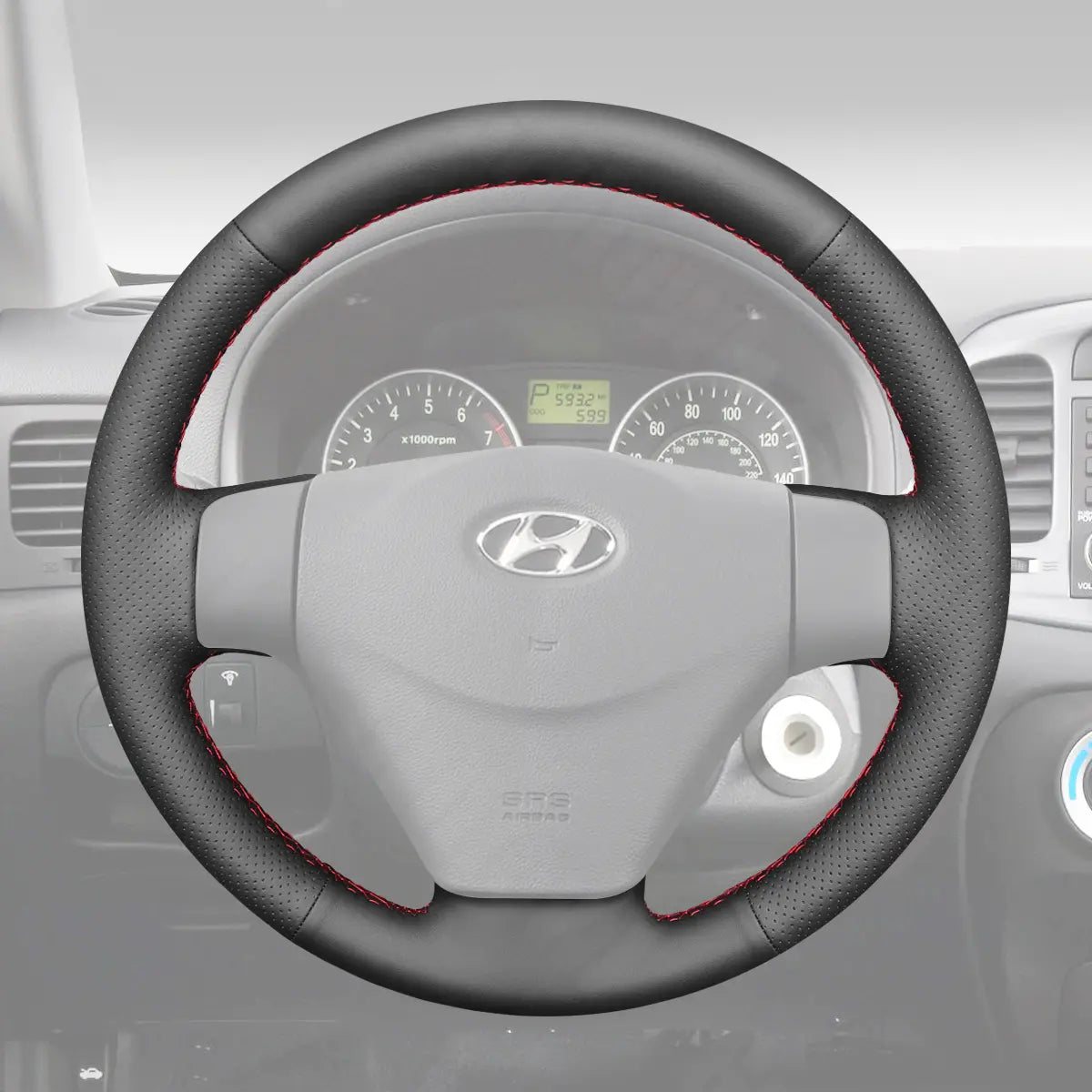 Griffowl Steering Wheel Cover for Customized Sedan Hyundai Accent 2006-2011. Perfect grip with our steering wheel wrap and custom interior touch.

