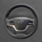 Griffowl Steering Wheel Cover for Customized Sedan Hyundai Accent Elantra VI 2016-2018. Elevate your interior with Griffowl's wrap and stitch kit.
