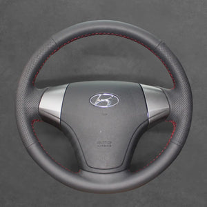 Griffowl Steering Wheel Cover for Customized Sedan Hyundai Elantra 2007-2010. Griffowl's interior mod with hand-sewn DIY steering wheel kit.
