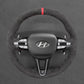 Griffowl Steering Wheel Cover for Customized Sedan Hyundai Elantra N Line 2021-2024. Hand-sewn kit for drivers seeking precision and comfort.
