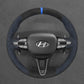 Griffowl Steering Wheel Cover for Customized Sedan Hyundai Elantra N Line 2021-2024. Hand-sewn kit for drivers seeking precision and comfort.
