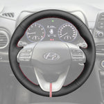 Griffowl Steering Wheel Cover for Customized Sedan Hyundai Elantra VI 2018-2020. For refined interior upgrades using our wrap and stitch kit.
