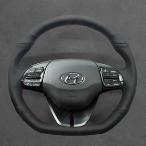 Griffowl Steering Wheel Cover for Customized Sedan Hyundai Elantra VI Sport SR Turbo 2015-2020. Elevate your interior with Griffowl's wrap and stitch kit.
