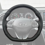 Griffowl Steering Wheel Cover for Customized Sedan Hyundai Elantra VI Sport SR Turbo 2015-2020. Elevate your interior with Griffowl's wrap and stitch kit.
