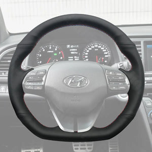 Griffowl Steering Wheel Cover for Customized Sedan Hyundai Elantra VI Sport SR Turbo 2015-2020. Elevate your interior with Griffowl's wrap and stitch kit.
