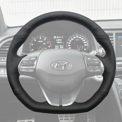 Griffowl Steering Wheel Cover for Customized Sedan Hyundai Elantra VI Sport SR Turbo 2015-2020. Elevate your interior with Griffowl's wrap and stitch kit.
