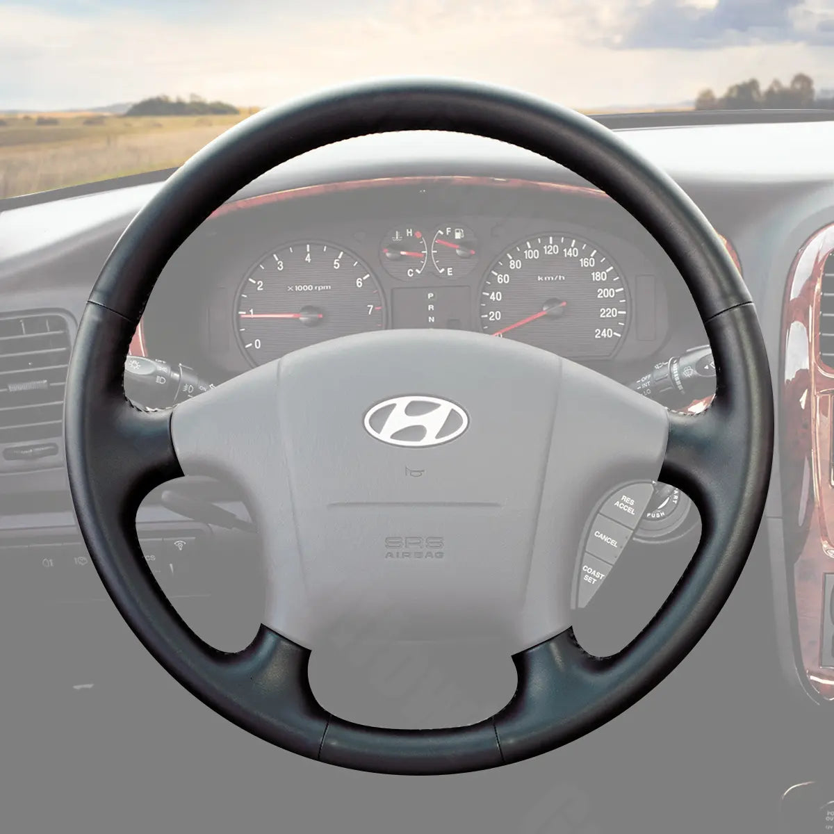 Griffowl Steering Wheel Cover for Customized Sedan Hyundai Sonata 1999-2005. Perfect grip with our steering wheel wrap and custom interior touch.
