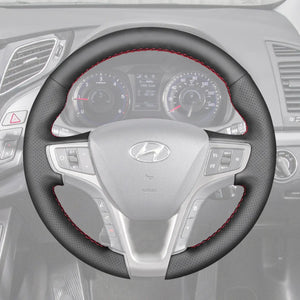 Griffowl Steering Wheel Cover for Customized Sedan Hyundai i40 2011-2020. Perfect grip with our steering wheel wrap and custom interior touch.
