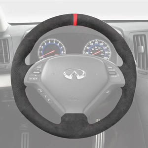 Griffowl Steering Wheel Cover for Customized Sedan Infiniti G25 G35 G37 2007-2013. For refined interior upgrades using our wrap and stitch kit.
