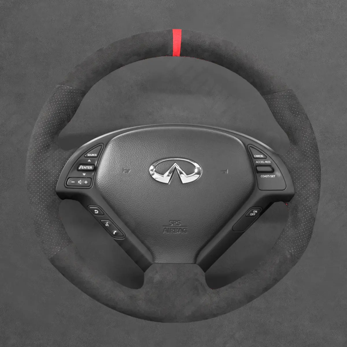 Griffowl Steering Wheel Cover for Customized Sedan Infiniti G25 G35 G37 2007-2013. For refined interior upgrades using our wrap and stitch kit.

