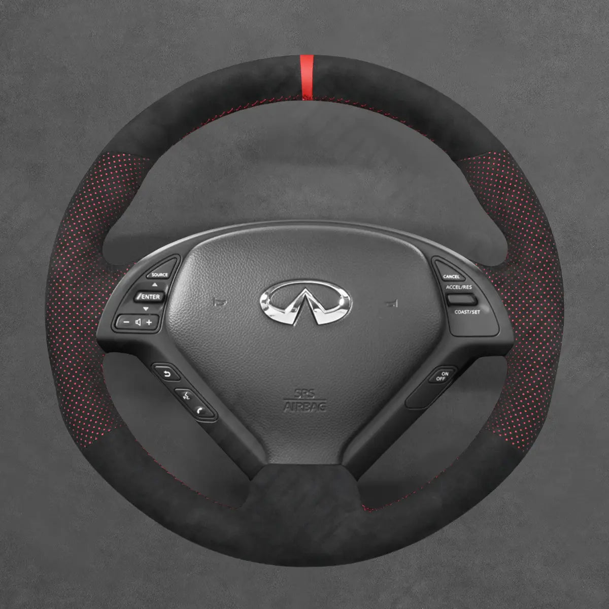 Griffowl Steering Wheel Cover for Customized Sedan Infiniti G25 G35 G37 2007-2013. For refined interior upgrades using our wrap and stitch kit.
