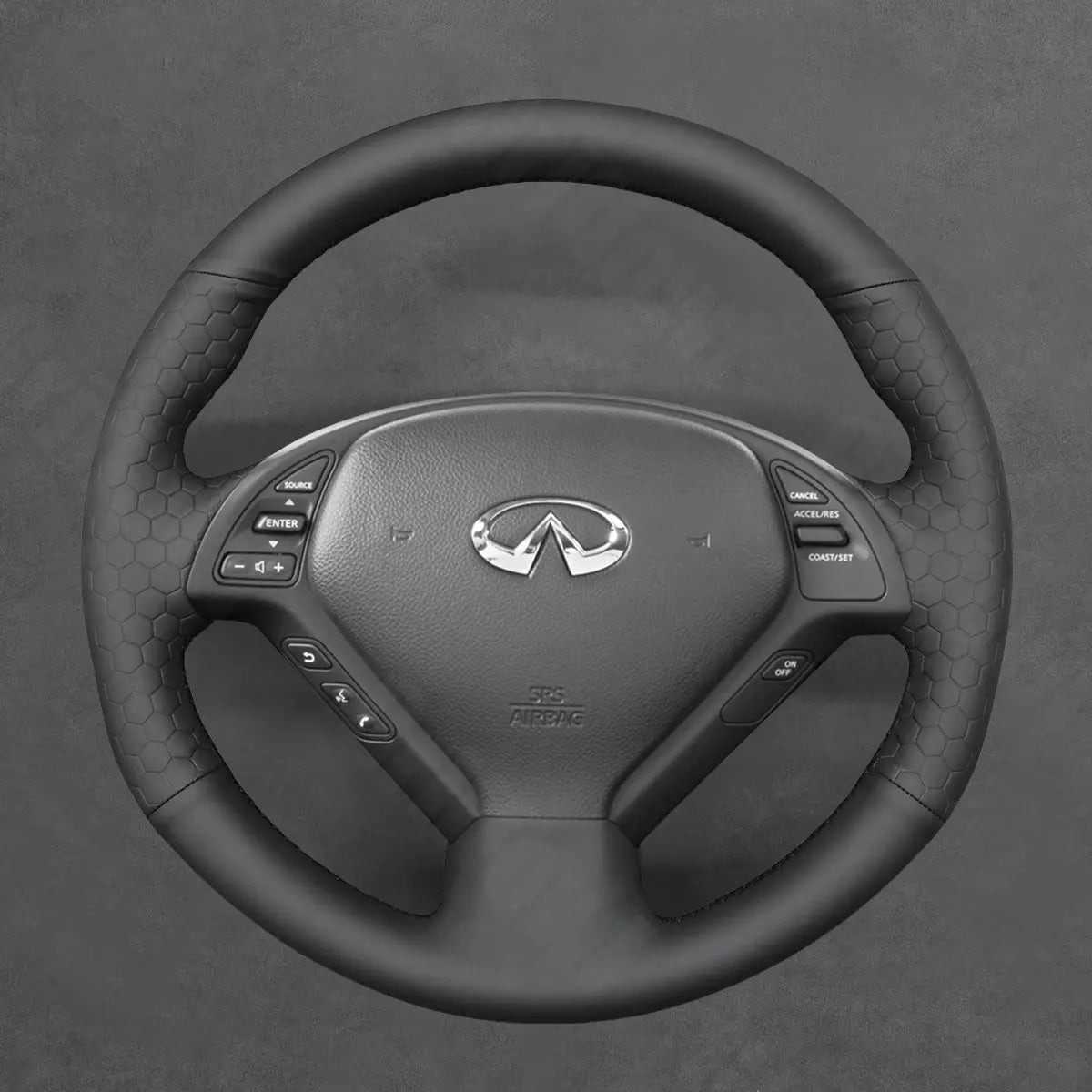 Griffowl Steering Wheel Cover for Customized Sedan Infiniti G25 G35 G37 2007-2013. For refined interior upgrades using our wrap and stitch kit.
