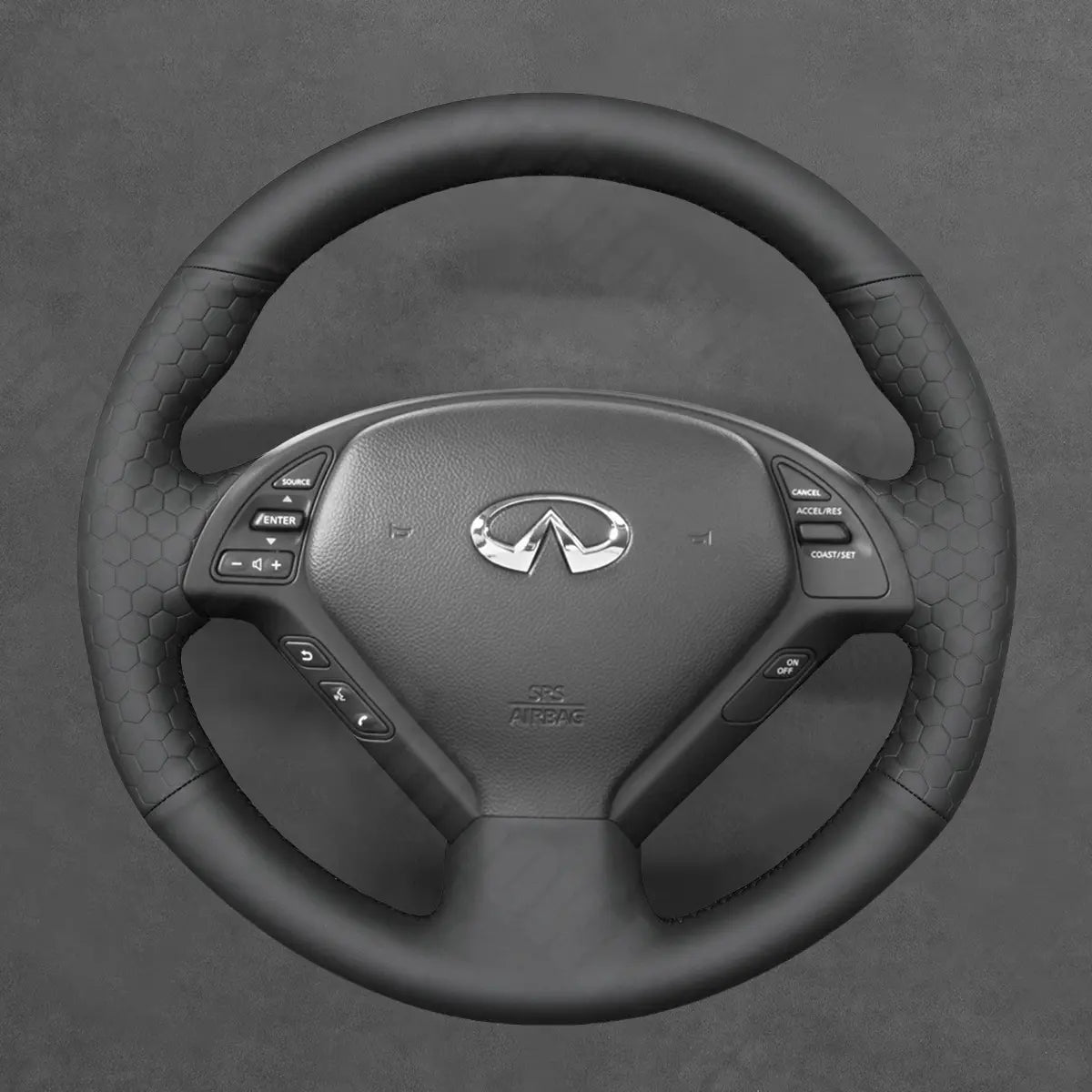 Griffowl Steering Wheel Cover for Customized Sedan Infiniti G25 G35 G37 2007-2013. For refined interior upgrades using our wrap and stitch kit.
