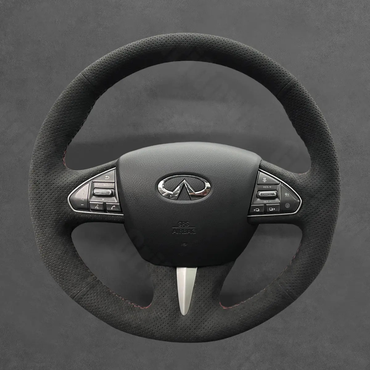 Griffowl Steering Wheel Cover for Customized Sedan Infiniti Q50 2014-2018. Perfect grip with our steering wheel wrap and custom interior touch.
