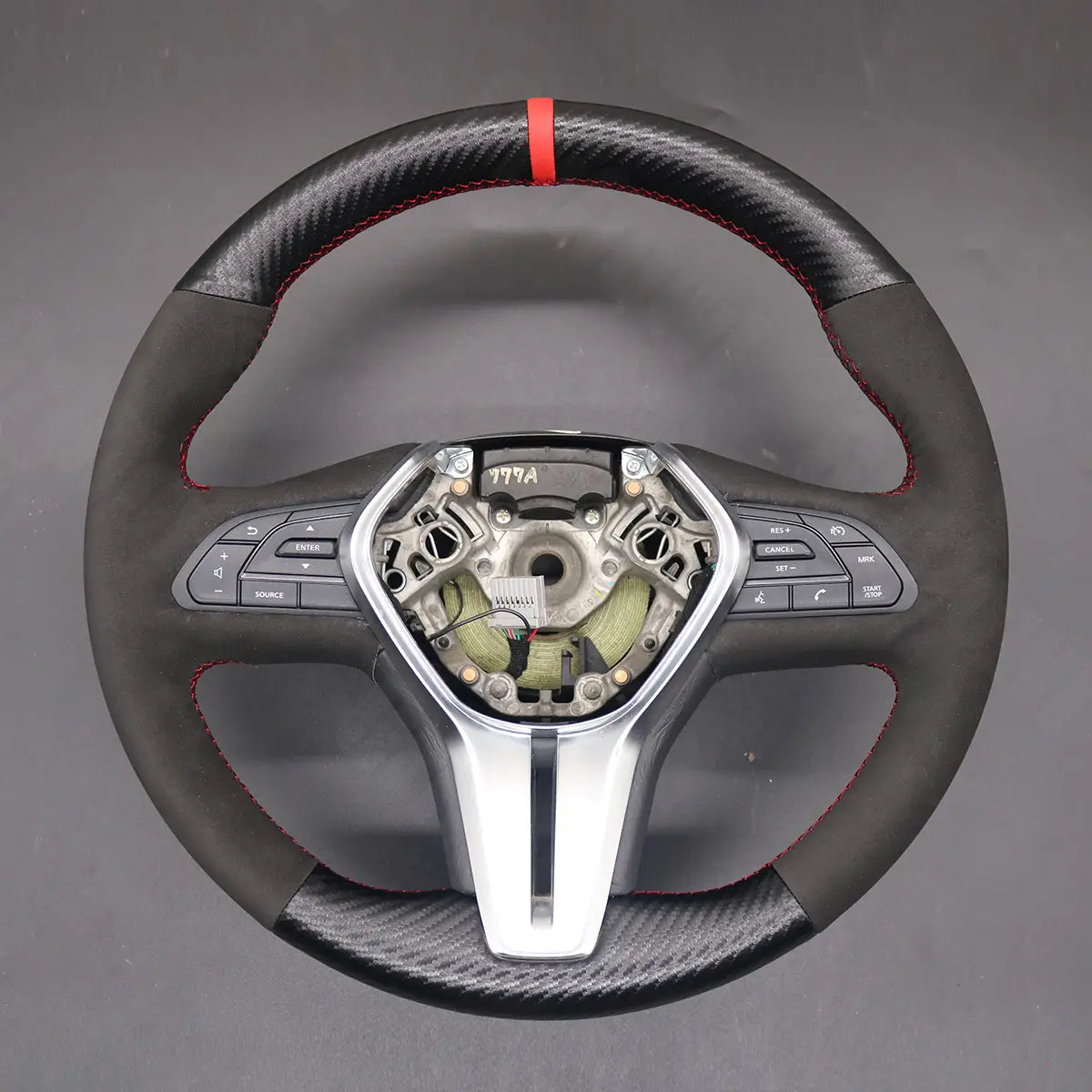 Griffowl Steering Wheel Cover for Customized Sedan Infiniti Q50 2018-2024. Perfect grip with our steering wheel wrap and custom interior touch.
