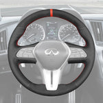 Griffowl Steering Wheel Cover for Customized Sedan Infiniti Q50 2018-2024. Perfect grip with our steering wheel wrap and custom interior touch.
