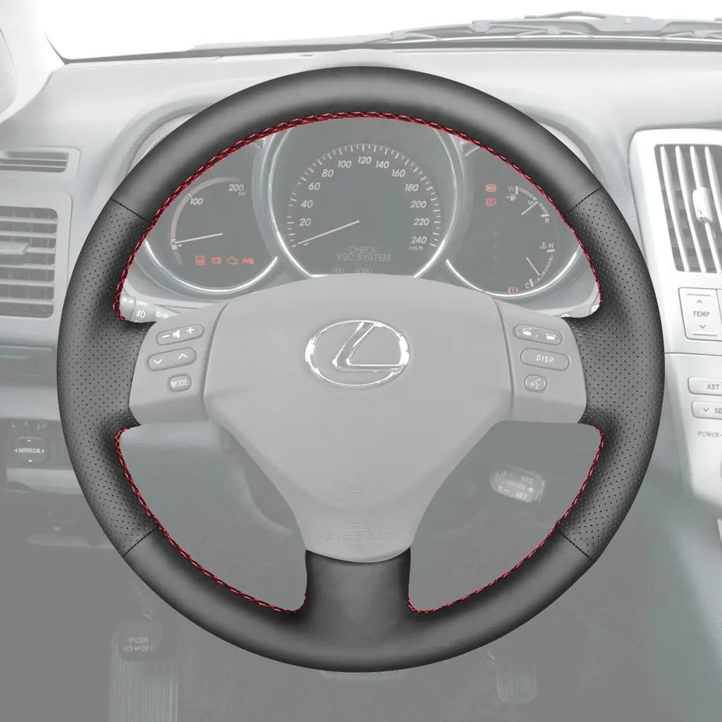 Griffowl Steering Wheel Cover for Customized Sedan Lexus ES300 ES330 2005-2006. For refined interior upgrades using our wrap and stitch kit.