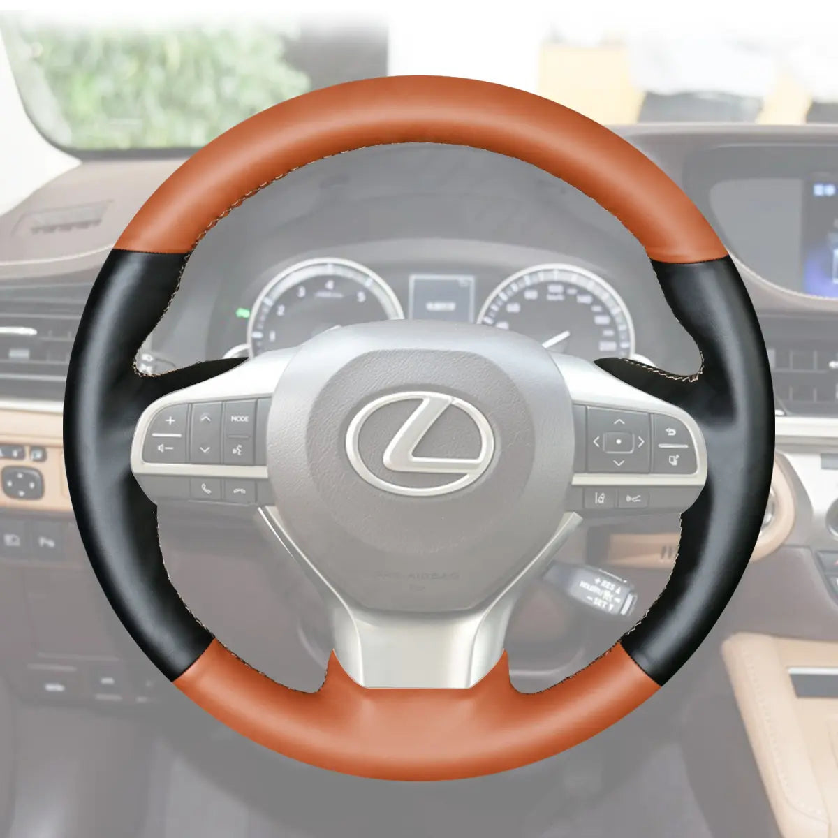 Griffowl Steering Wheel Cover for Customized Sedan Lexus ES300h ES350 GS200t GS350 GS450h GS F 2016-2021. Perfect for enthusiasts seeking refined interior mods.