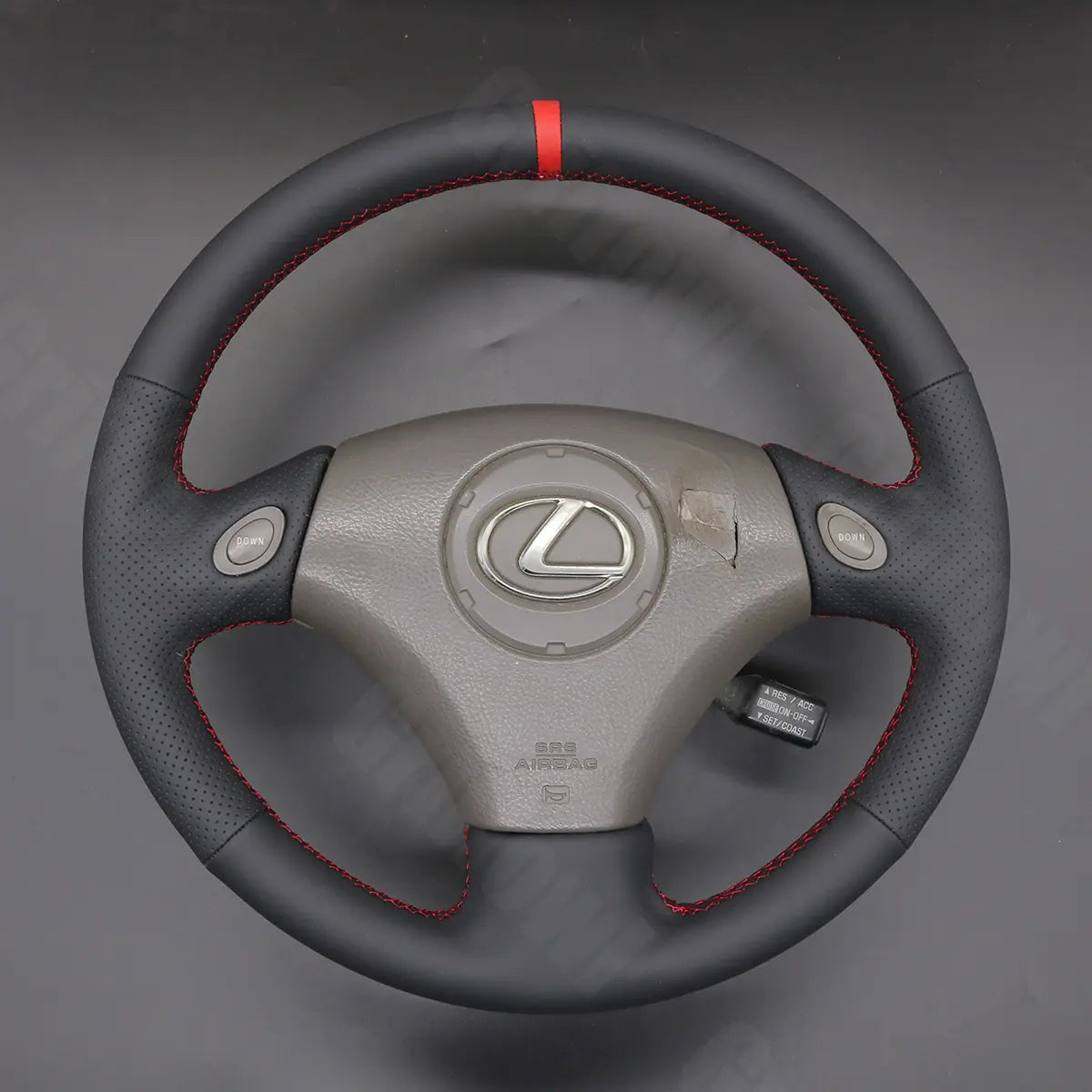 Griffowl Steering Wheel Cover for Customized Sedan Lexus GS300 GS430 1998-2005. For refined interior upgrades using our wrap and stitch kit.