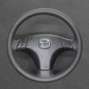 Griffowl Steering Wheel Cover for Customized Sedan Mazda 3 Axela 6 Atenza 2002-2008. Hand-sewn kit for drivers seeking precision and comfort.