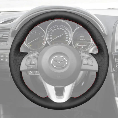 Griffowl Steering Wheel Cover for Customized Sedan Mazda 3 Axela 6 Atenza 2013-2017. Hand-sewn kit for drivers seeking precision and comfort.