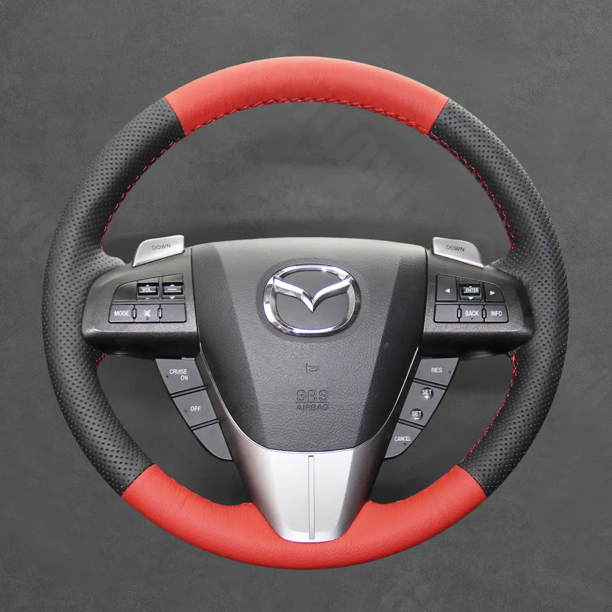 Griffowl Steering Wheel Cover for Customized  Mazda 3 Axela 6 CX 9 CX9 Axela MPV  5 2011-2013. Griffowl's interior mod with hand-sewn DIY steering wheel kit.