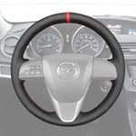 Griffowl Steering Wheel Cover for Customized  Mazda 3 Axela 6 CX 9 CX9 Axela MPV  5 2011-2013. Griffowl's interior mod with hand-sewn DIY steering wheel kit.