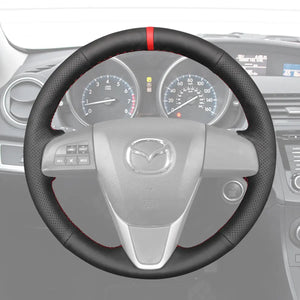 Griffowl Steering Wheel Cover for Customized  Mazda 3 Axela 6 CX 9 CX9 Axela MPV  5 2011-2013. Griffowl's interior mod with hand-sewn DIY steering wheel kit.