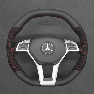 Griffowl Steering Wheel Cover for Customized Sedan Mercedes Benz AMG CLA CLS S Model E S SL 2012-2016. Perfect for enthusiasts seeking refined interior mods.