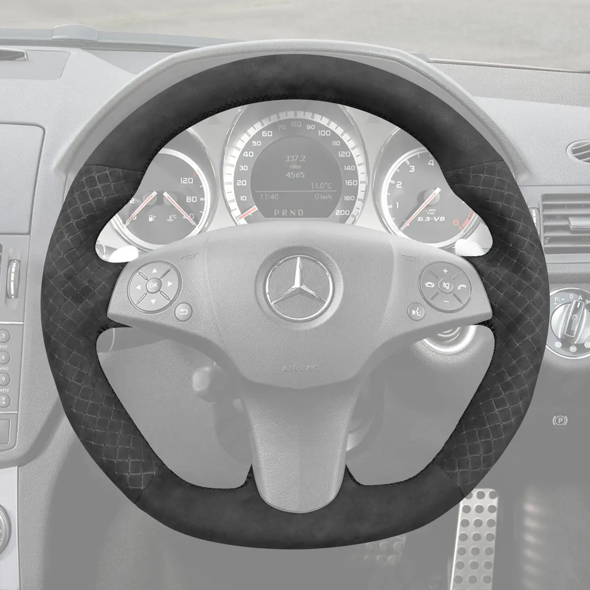 Griffowl Steering Wheel Cover for Customized Sedan Mercedes Benz AMG CLS Class 63 AMG E SL 63 R230 SLS 2008-2015. Turn every drive into a luxury experience.