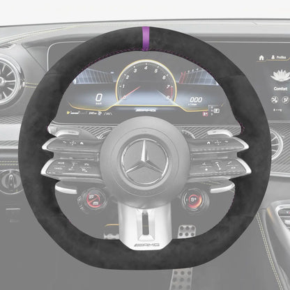 Griffowl Steering Wheel Cover for Customized Sedan Mercedes Benz AMG CLS53 C257 E53 W213 E63 W213 EQS 53 2021-2022. Turn every drive into a luxury experience.