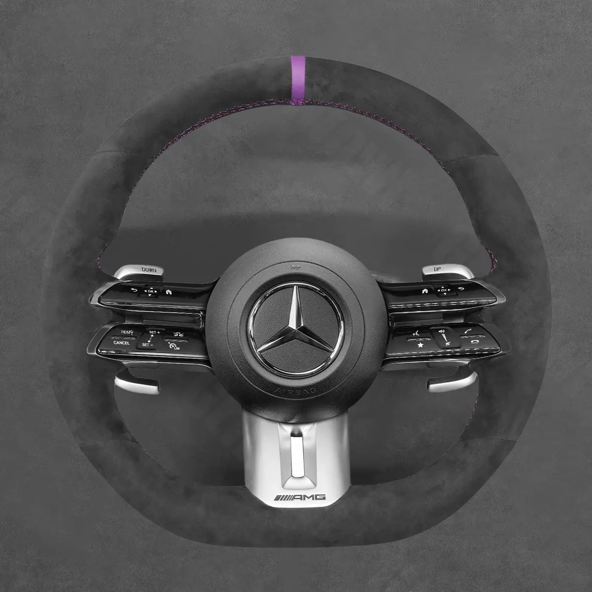 Griffowl Steering Wheel Cover for Customized Sedan Mercedes Benz AMG CLS53 C257 E53 W213 E63 W213 EQS 53 2021-2022. Turn every drive into a luxury experience.