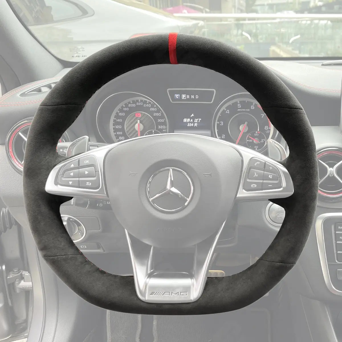 Griffowl Steering Wheel Cover for Customized Sedan Mercedes Benz AMG GT C S CLA CLS E SLC R172 SL 2014-2020. Turn every drive into a luxury experience.