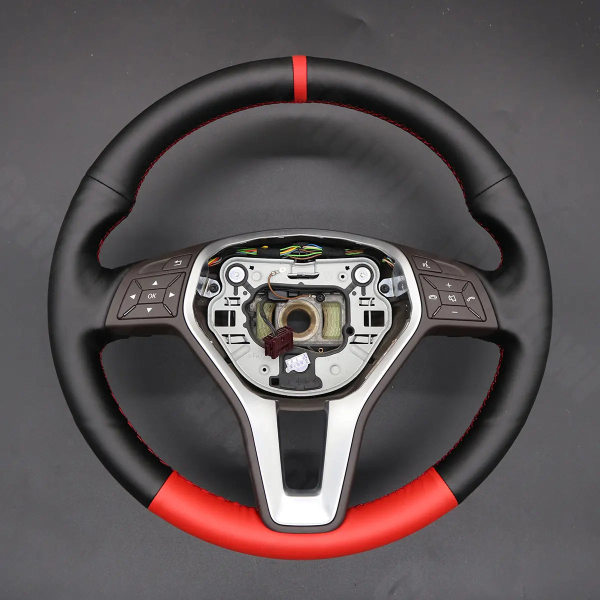Griffowl Steering Wheel Cover for Customized Sedan Mercedes Benz B C CLA CLS E Class W246 W204 C117 C218 W212 2012-2017. Compact, hand-sewn DIY wrap for quick interior mods and grip upgrade.