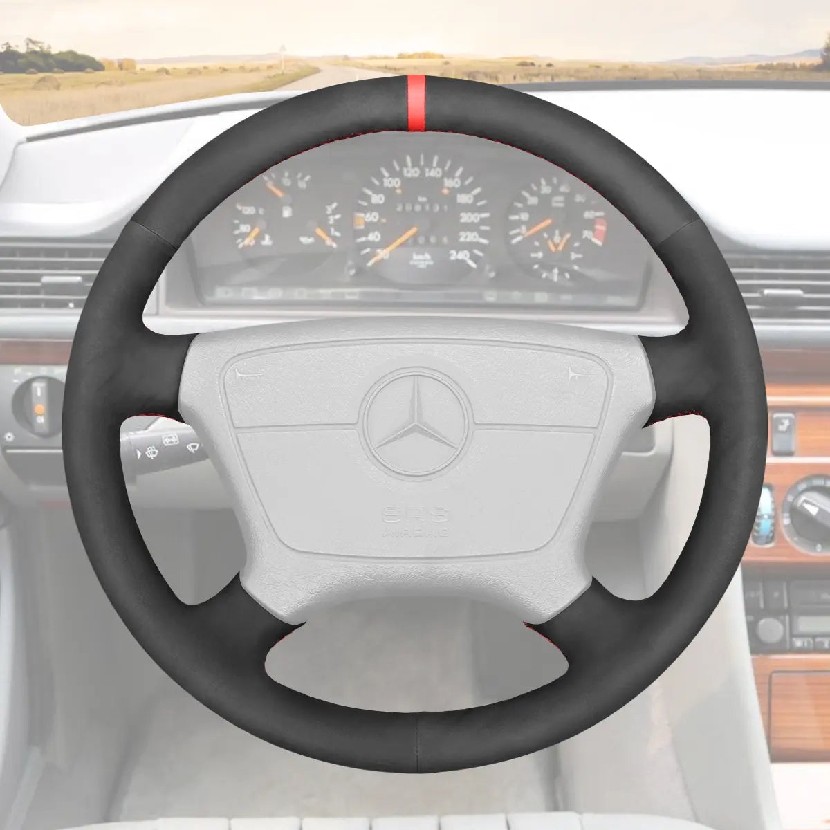 Griffowl Steering Wheel Cover for Customized Sedan Mercedes Benz C CL E S Class W202 C140 W210 W124 W140 1993-2020. Turn every drive into a luxury experience.