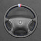 Griffowl Steering Wheel Cover for Customized Sedan Mercedes Benz C Class W203 C32 AMG 2001-2007. Hand-sewn DIY kit blends grip, function, and style inside.