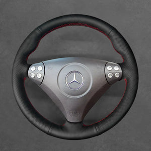 Griffowl Steering Wheel Cover for Customized Sedan Mercedes Benz C-Class W203 SLK-Class R171 2005-2008. Perfect for enthusiasts seeking refined interior mods.