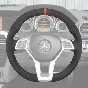 Griffowl Steering Wheel Cover for Customized Sedan Mercedes Benz C E GLS W204 W212 C218 2012-2015. Hand-sewn DIY kit blends grip, function, and style inside.