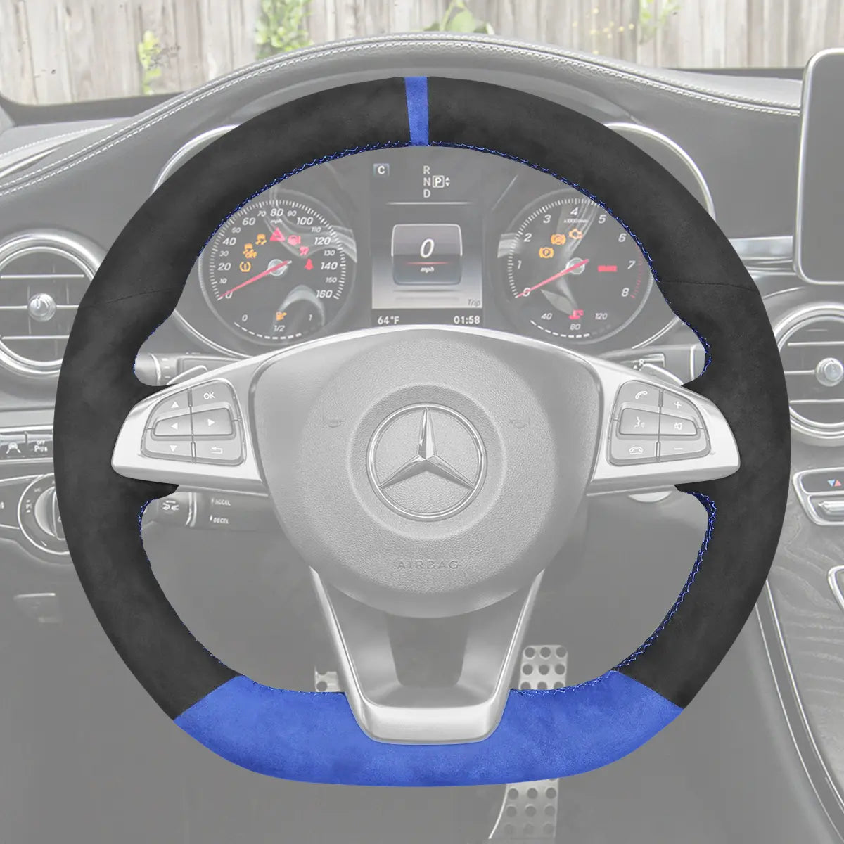 Griffowl Steering Wheel Cover for Customized Sedan Mercedes Benz C GLS E S SL Class R231 2015-2018. Hand-sewn DIY kit blends grip, function, and style inside.