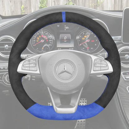 Griffowl Steering Wheel Cover for Customized Sedan Mercedes Benz C GLS E S SL Class R231 2015-2018. Hand-sewn DIY kit blends grip, function, and style inside.