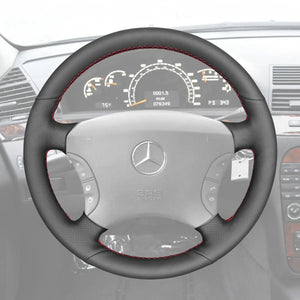 Griffowl Steering Wheel Cover for Customized Sedan Mercedes Benz CL S Class C215 W220 2000-2006. Hand-sewn DIY kit blends grip, function, and style inside.